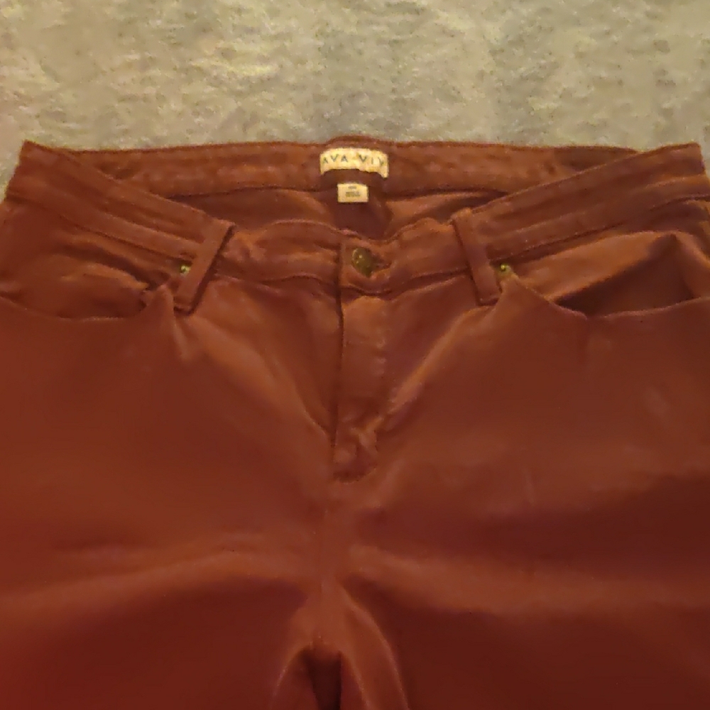 Ava & Viv Women's Boot Cut Jeans - Maroon. Size 16W
